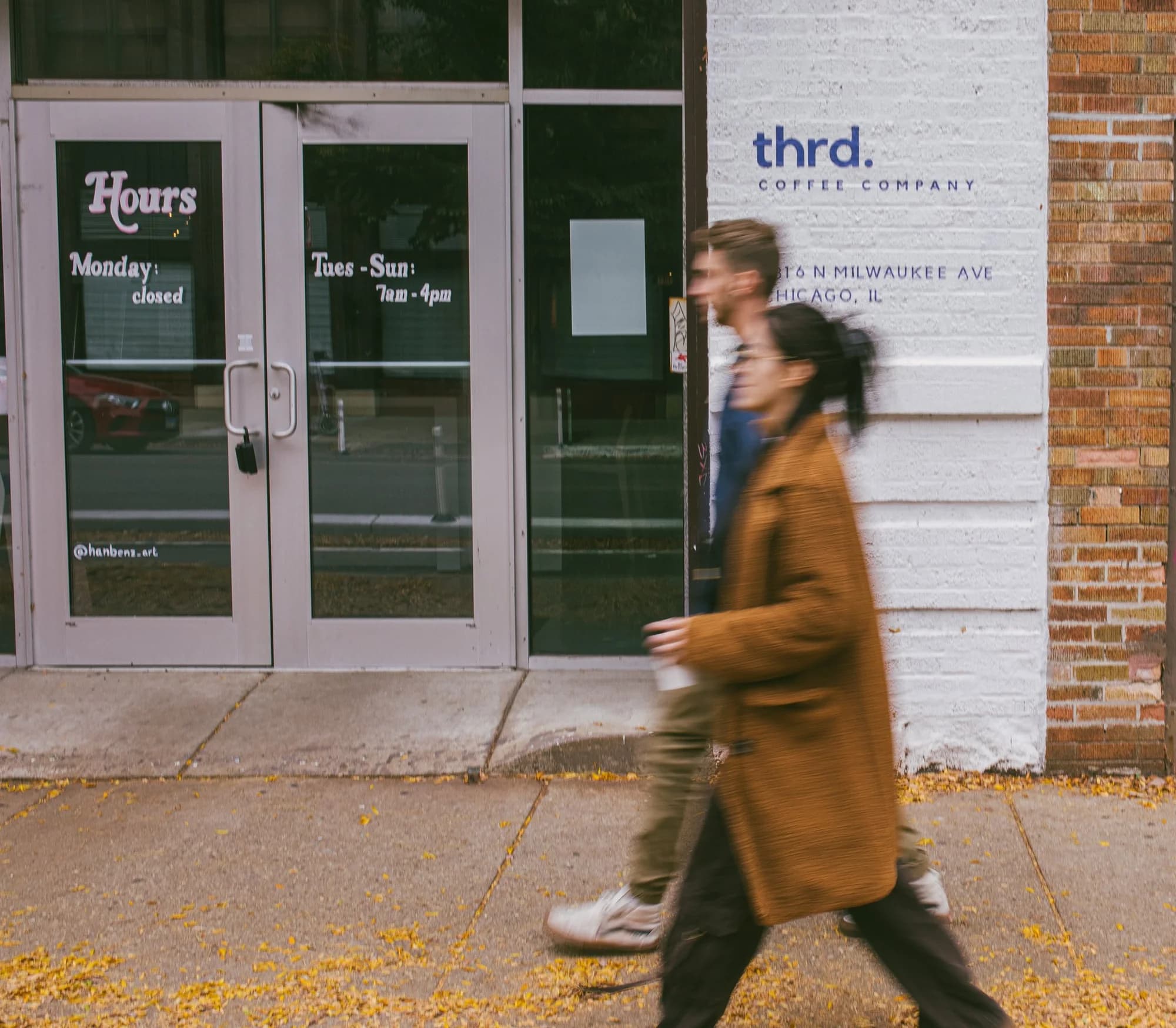Walking by Thrd coffee shop